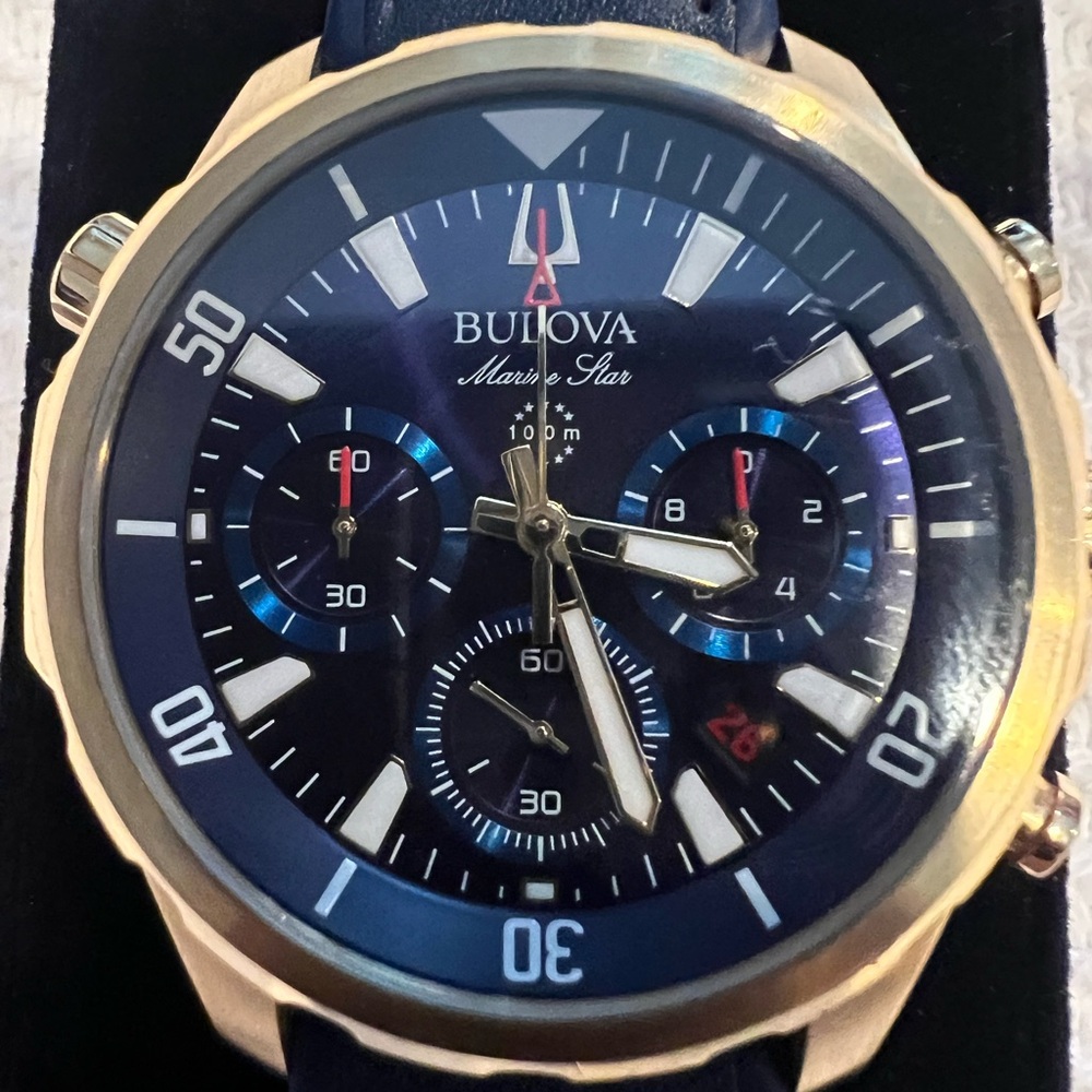 Bulova Marine Star Navy and Gold Chronograph